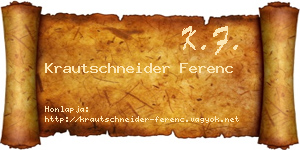 Krautschneider Ferenc névjegykártya